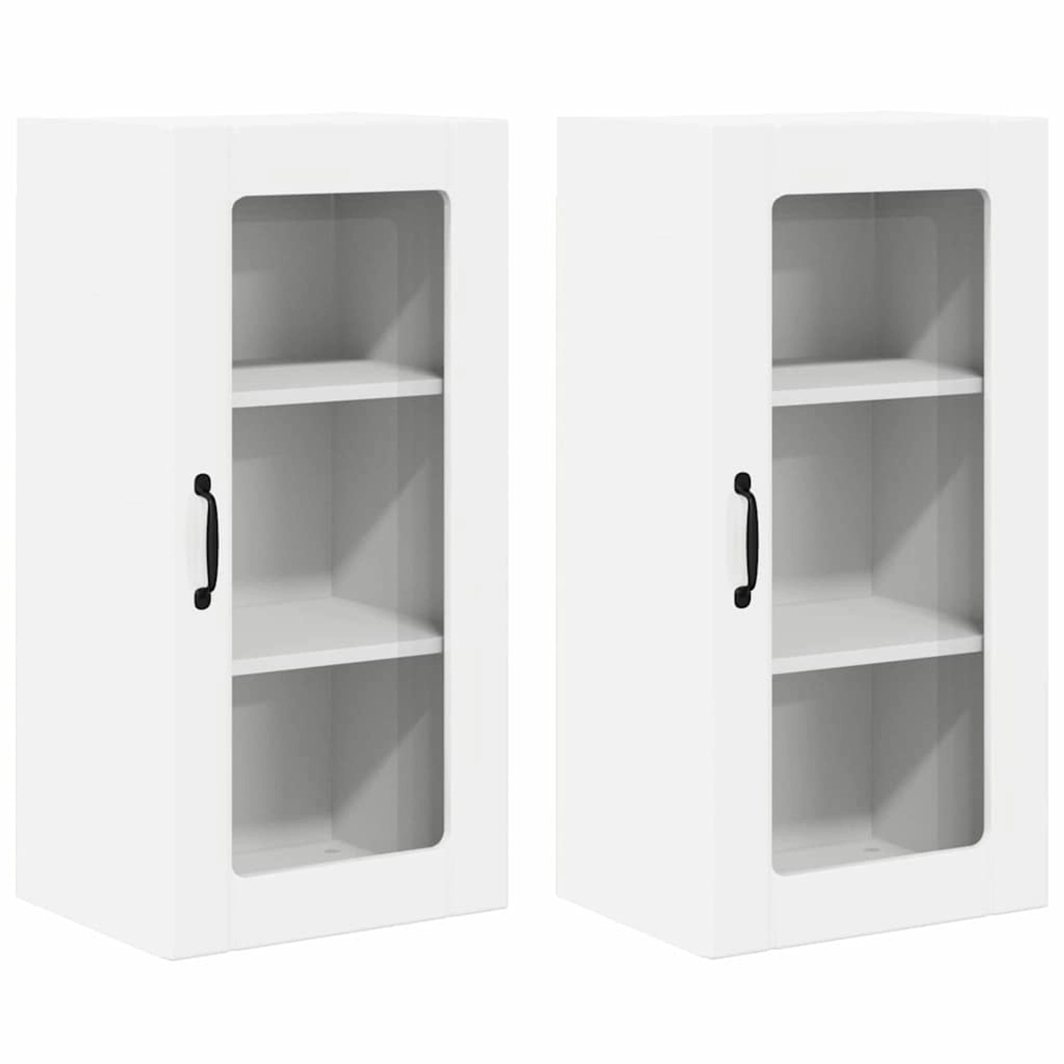 vidaXL Küchenwandschrank mit Tür 2 Stk Hochglanz Weiß 40 x 31 x 80 cm 88534 günstig online kaufen