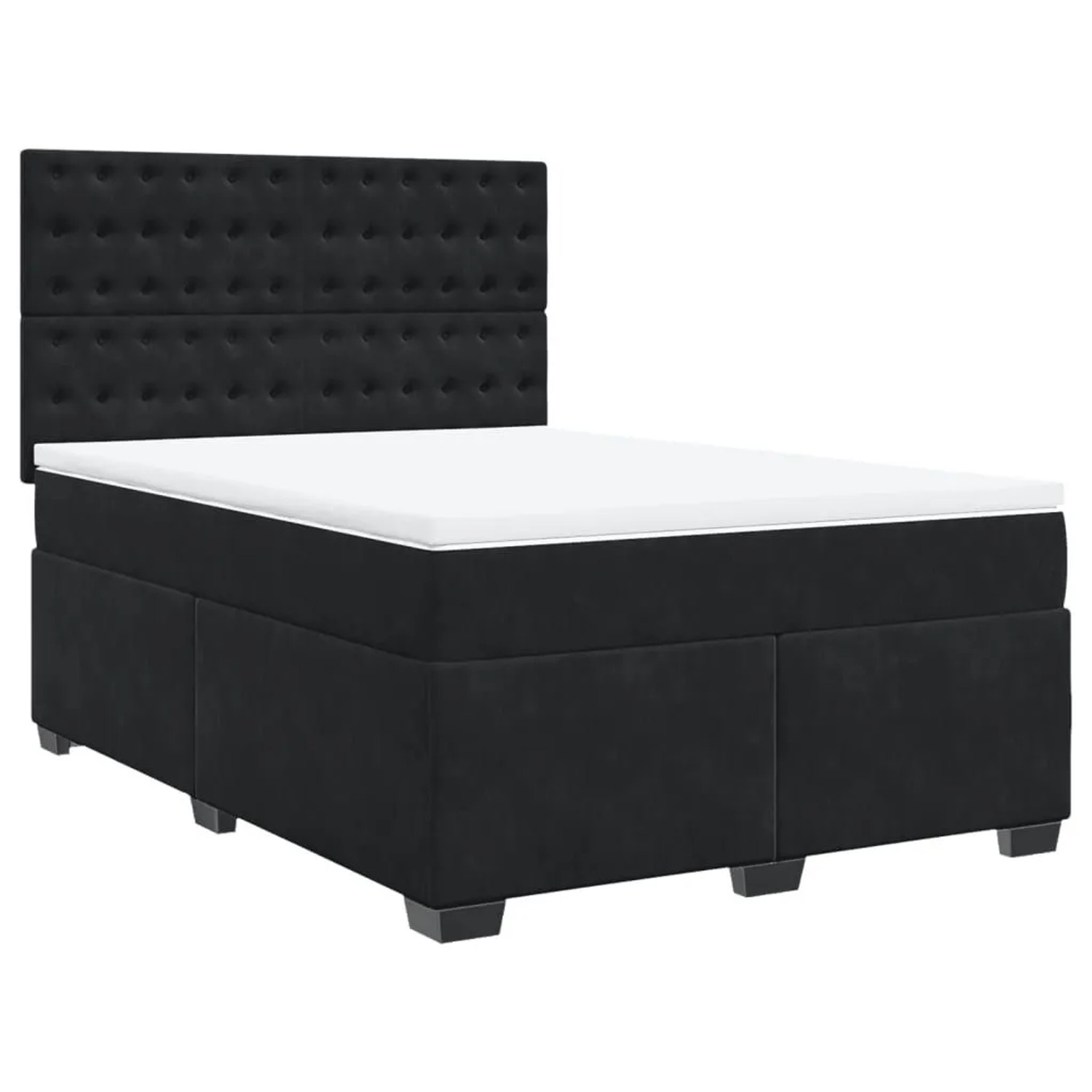vidaXL Boxspringbett mit Matratze Schwarz 140x190 cm Samt 3293220 günstig online kaufen