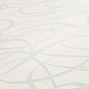Weiße Vliestapete mit geometrischem Muster von Tadessi, Dekorative Tapete Meo M1 No 1963.