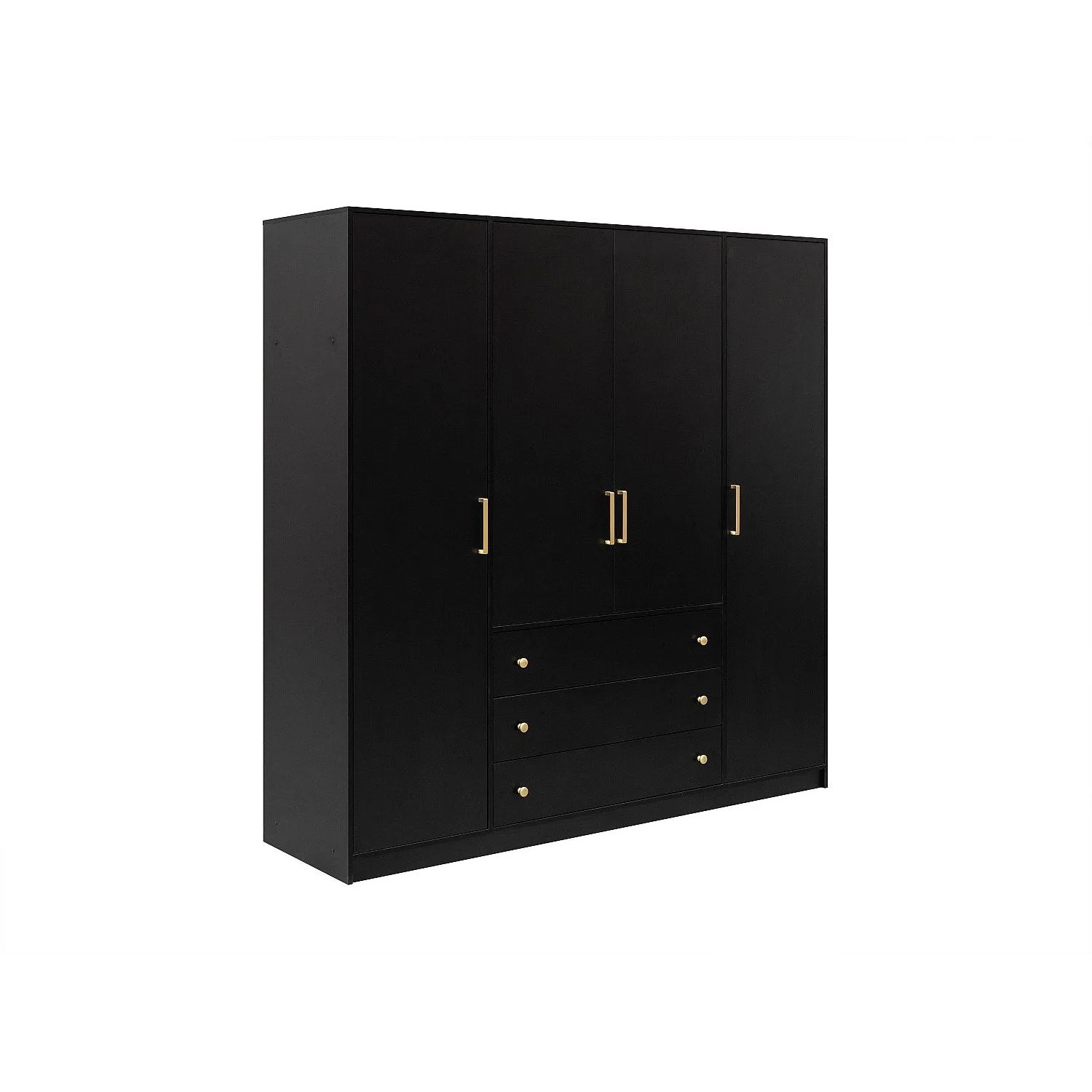 Vente-unique Kleiderschrank Lizandro Schwarz 196 cm