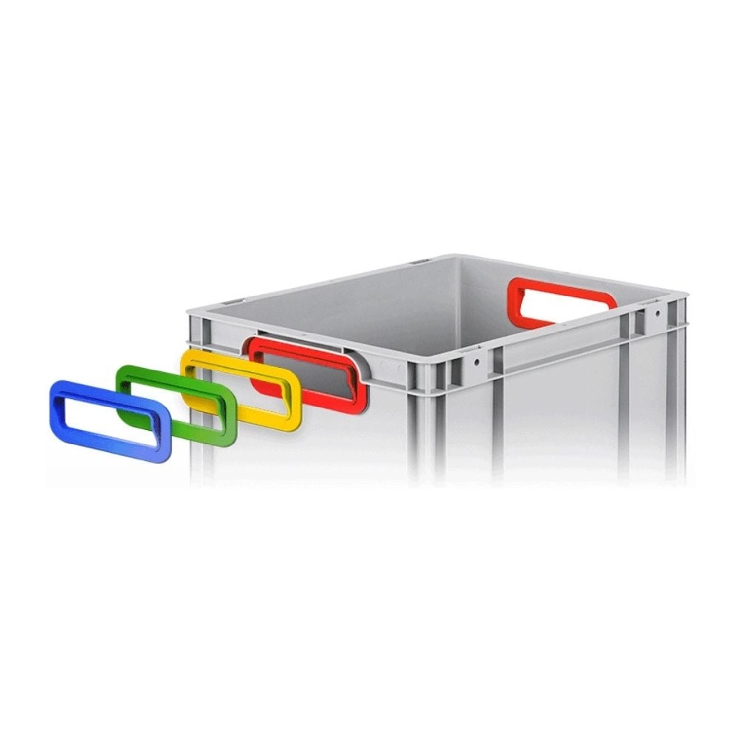 PROREGAL Eurobox Sparset mit gelben Griffen, 3er Set, Aufbewahrungsboxen mit verstärktem Boden.