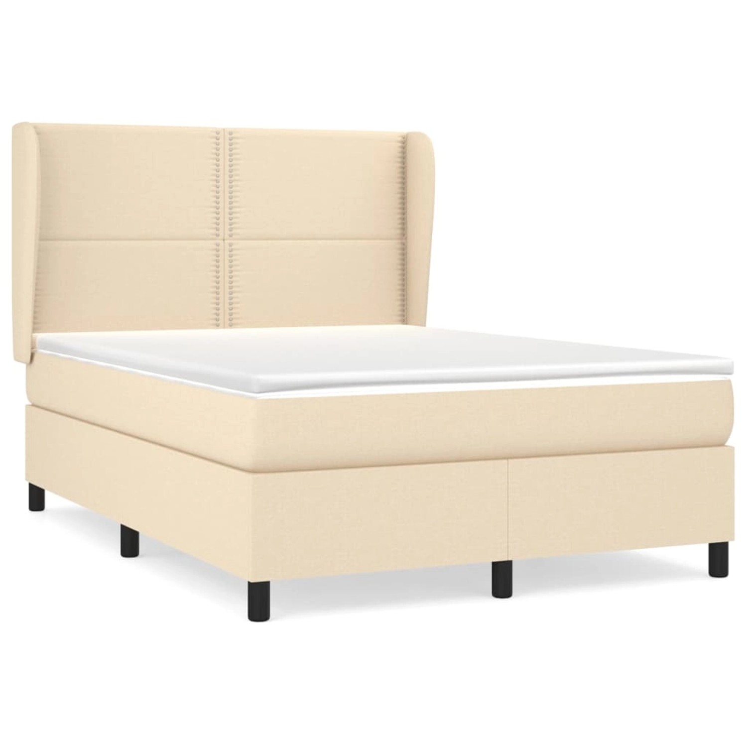 vidaXL Boxspringbett mit Matratze Creme 140x200 cm Stoff 3127890 günstig online kaufen