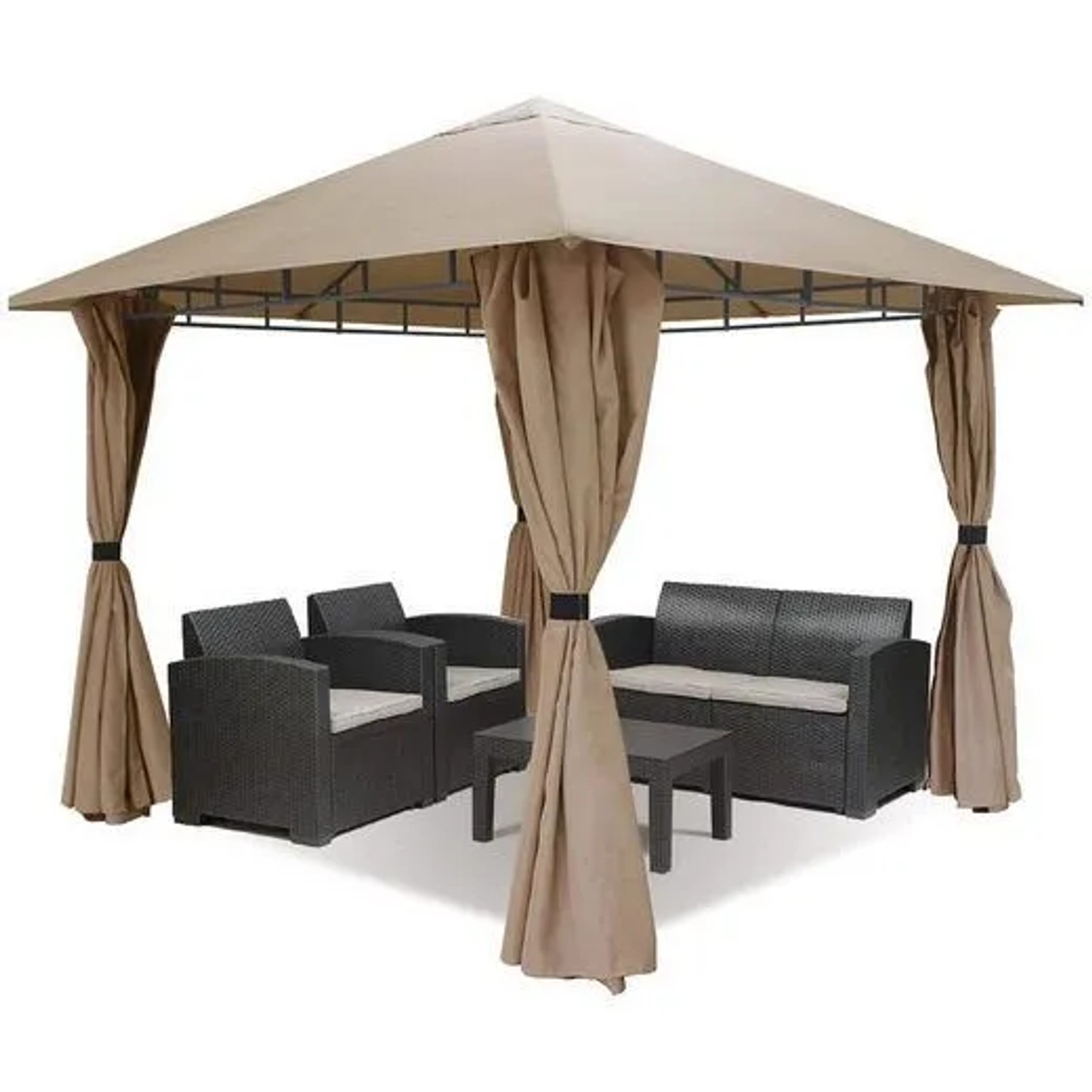 Sekey Pavillon 300x300 cm mit 4 Seitenteilen Wasserdicht Windfest Sonnenschutz