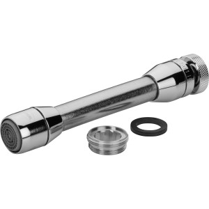 Verchromter Hahnschlauch M22/M24 mit Zubehör für Dusche und Bad.