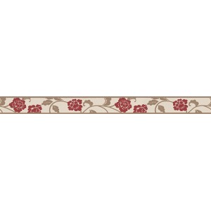 Selbstklebende A.S. Création Borte mit Blumenmuster in Rot-Braun, 5 m x 5 cm.