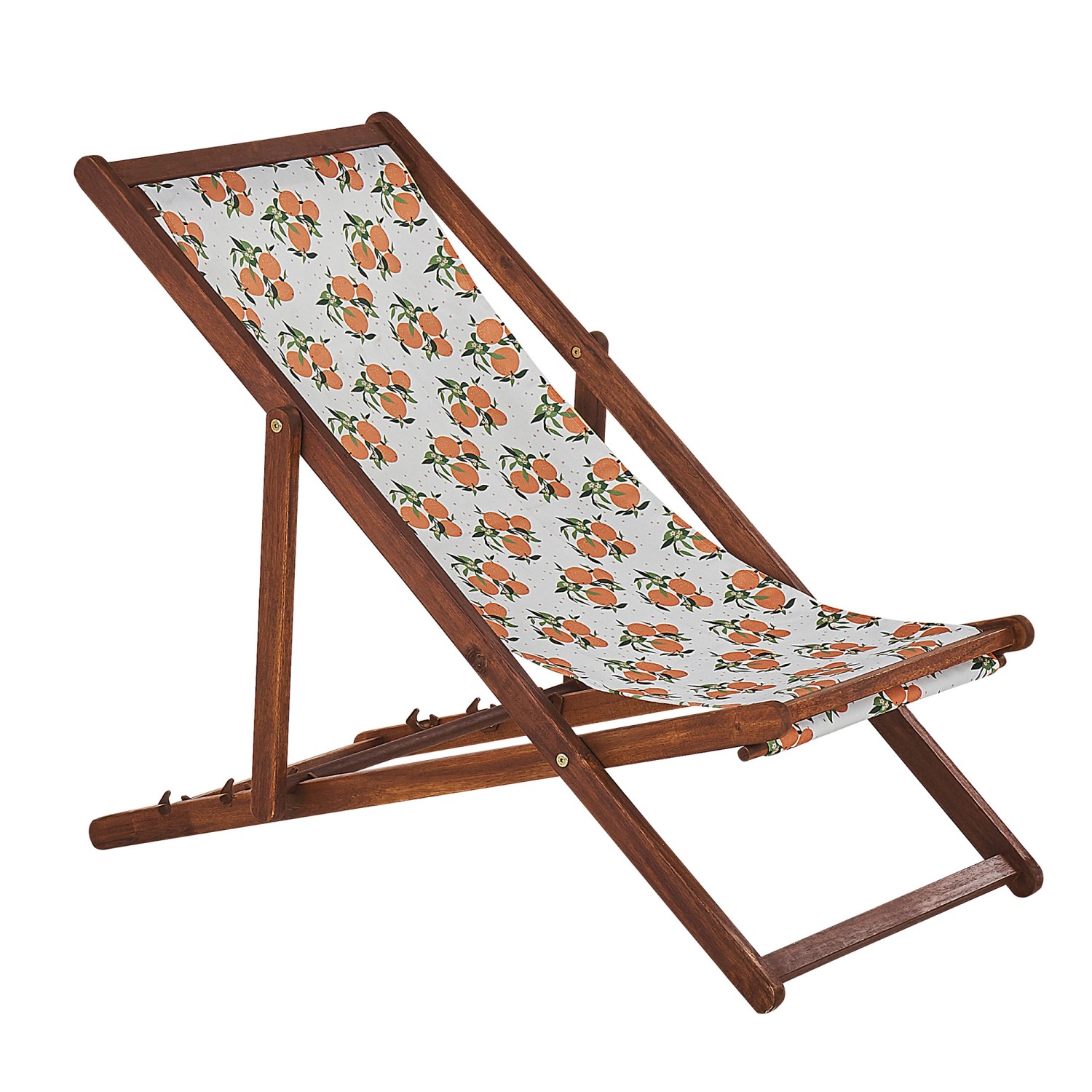 Beliani Gartenliege Grün Orange Dunkler Holzfarbton Weiss 97x54x97 günstig online kaufen