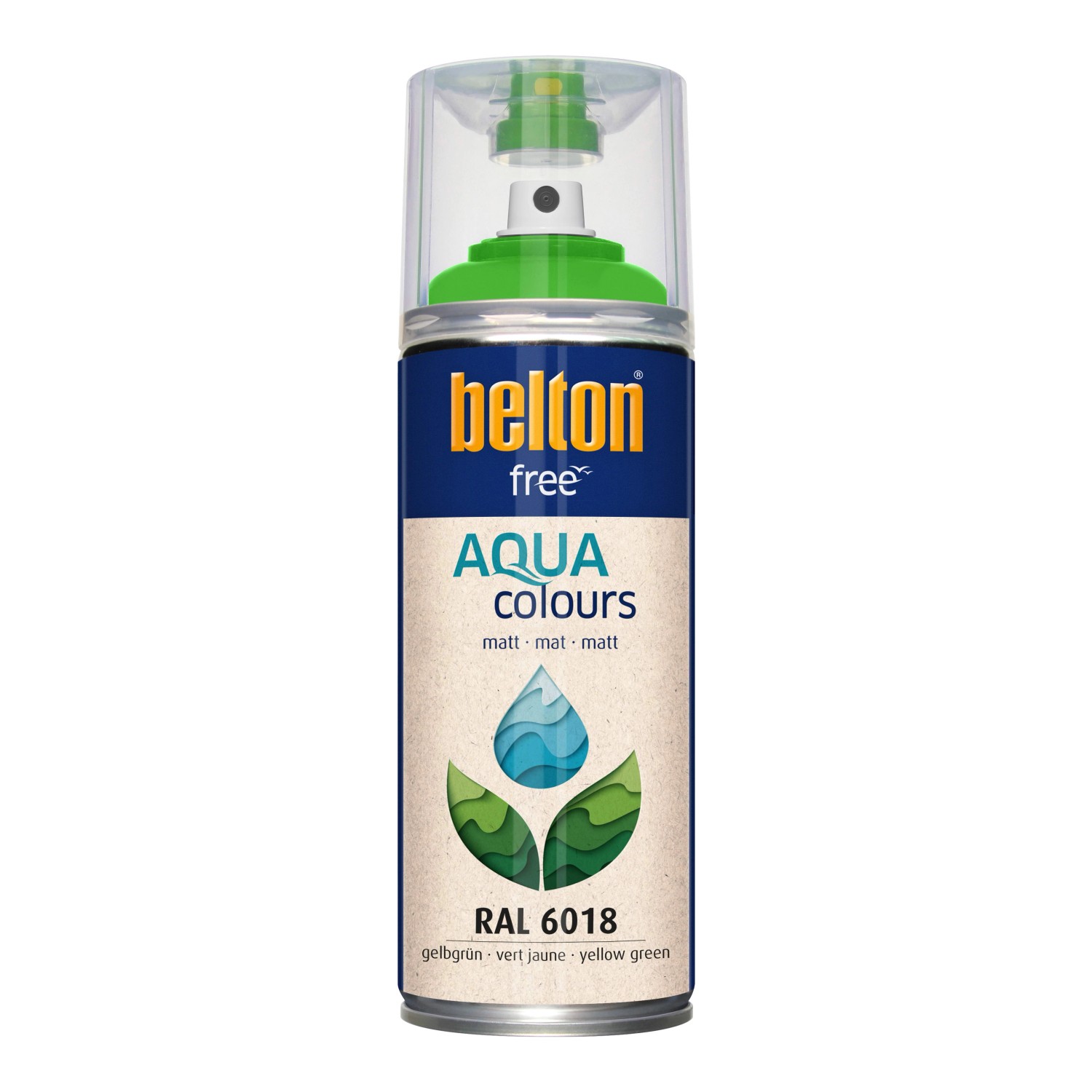 Belton Free AQUAcolours Buntlack RAL 6018 Gelbgrün matt 400 ml