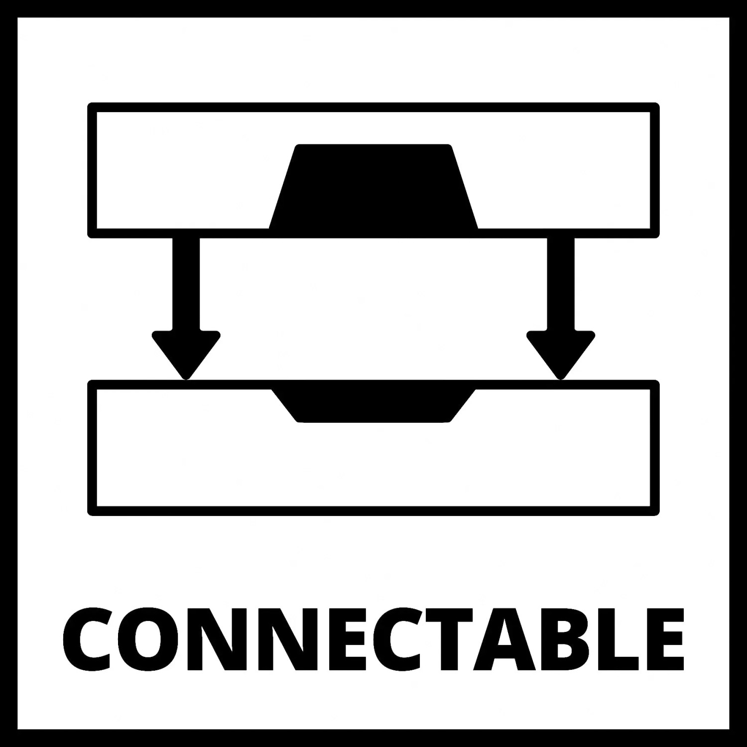 Symbol für verkettbare Einhell E-Case Werkzeugkoffer.