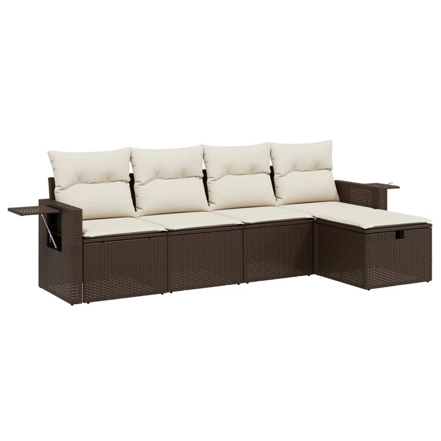 vidaXL 5-Tlg Garten-Sofagarnitur mit Kissen Braun Poly Rattan 3263779 günstig online kaufen