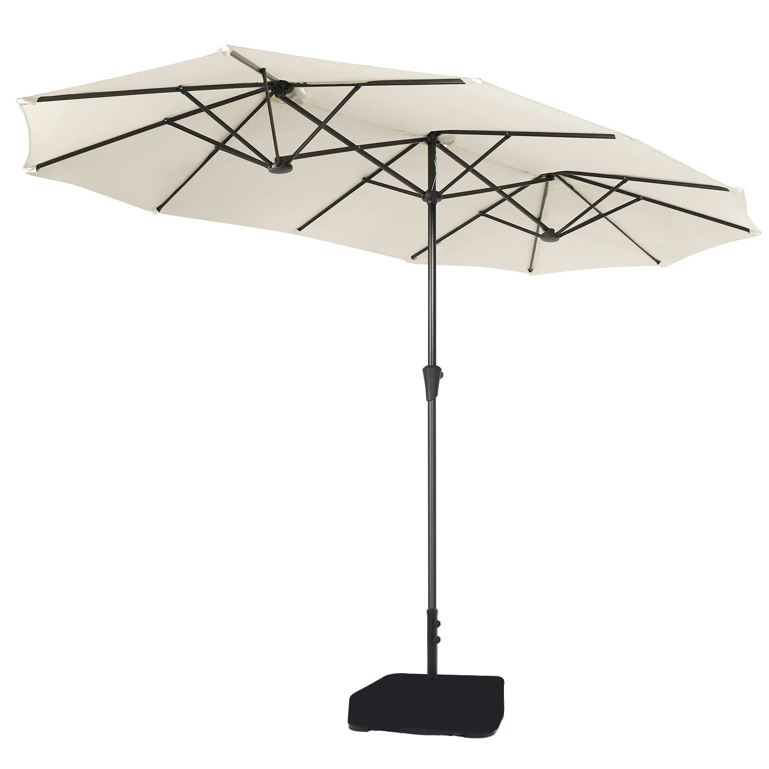 Sekey Sonnenschirm 400 x 220 cm Doppel Donnenschirm mit Ständer Doppelsonnenschirm Garten