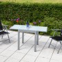 Gartenmöbel-Set Amalfi, 3-teilig, schwarz, mit Klappsesseln und Ausziehtisch mit Sicherheitsglasplatte.