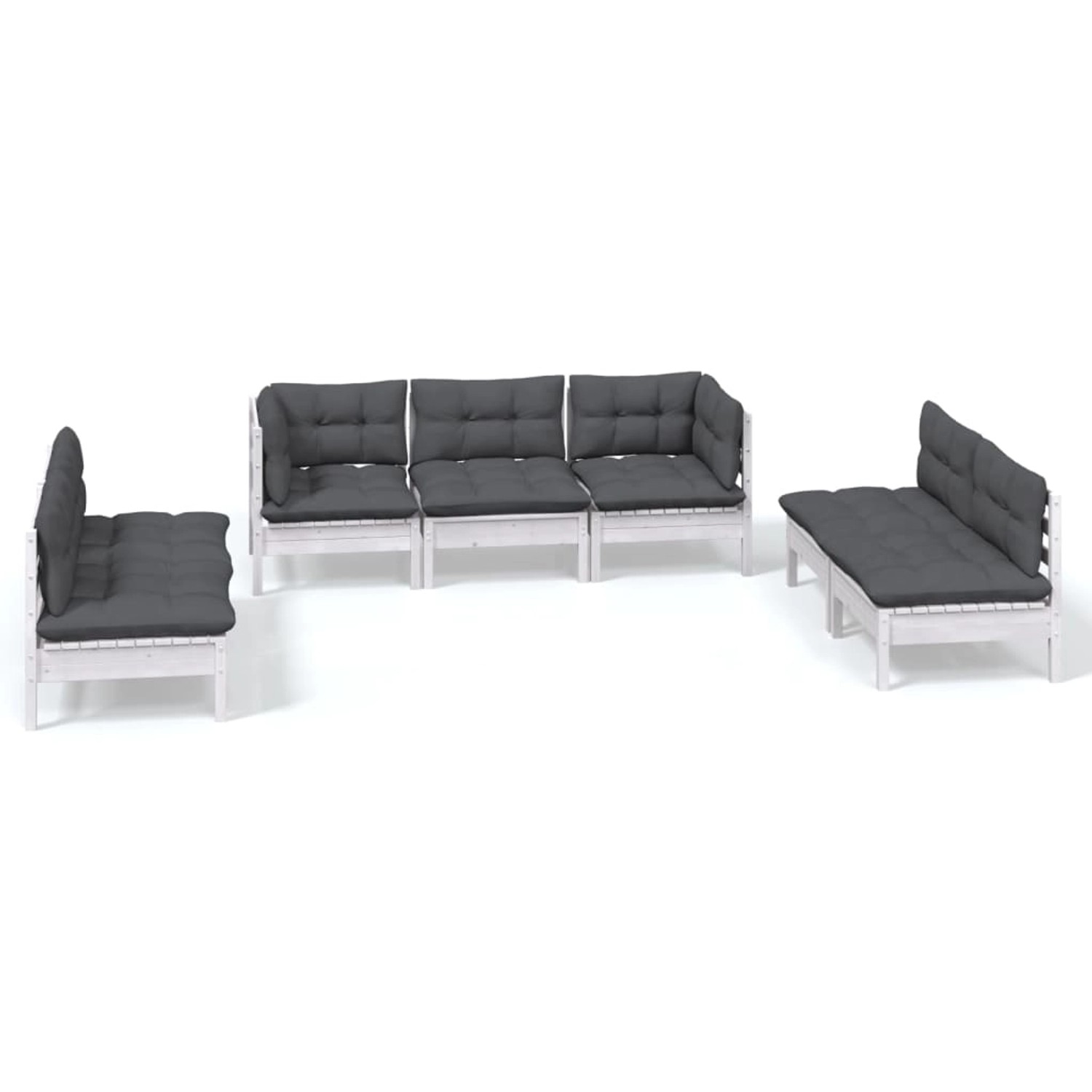 vidaXL 7-Tlg Garten-Lounge-Set mit Kissen Kiefer Massivholz 3096221