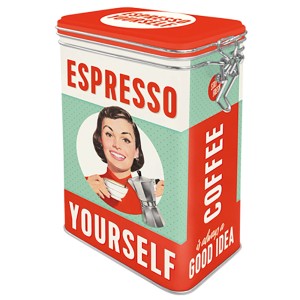 Nostalgic-Art Aromadose Espresso Yourself, Vorratsdose mit Retro-Design und Bügelverschluss.