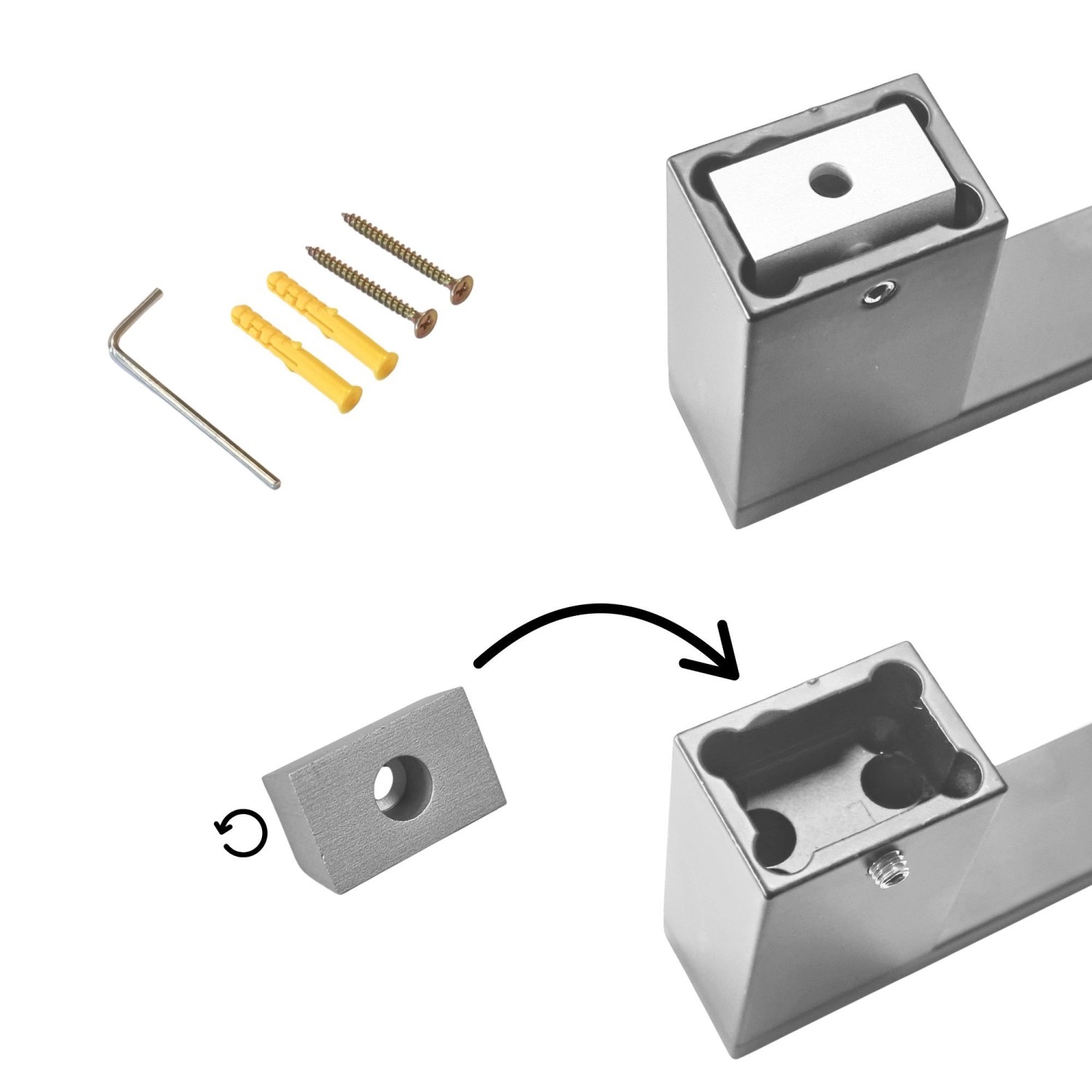 Montage des kalb 80cm Badetuchhalters Lenn Chrom mit Schrauben und Dübeln.
