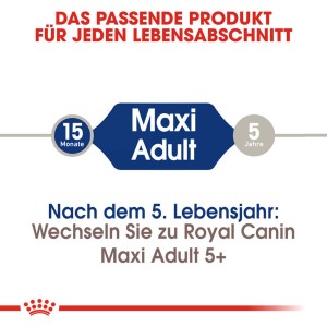 Royal Canin Maxi Adult: Futter für große Hunde ab 15 Monaten bis 5 Jahre.