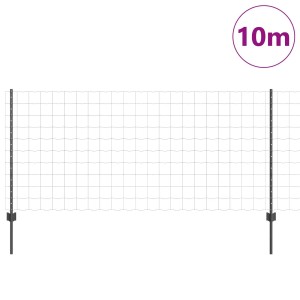 vidaXL Zaun mit Pfosten Grau 1 x 10 m Stahl 3336089