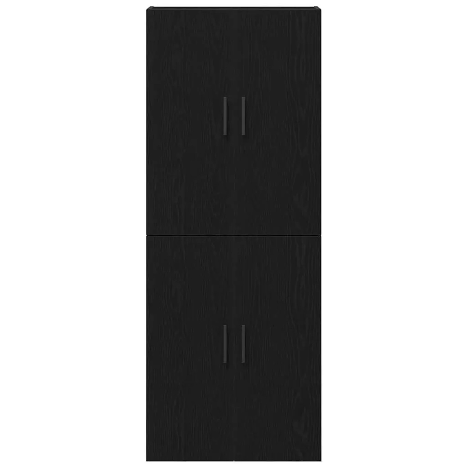 Zwei schwarze vidaXL Wandschränke in Eichen-Optik, ideal für Kommoden & Sideboards.
