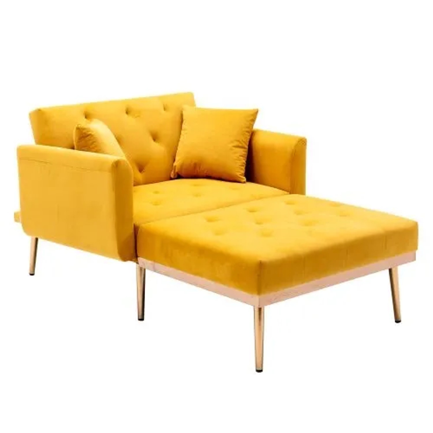 PXloue Schlafsessel Sofa Couches Sessel mit  Verstellbare Rückenlehne Gelb