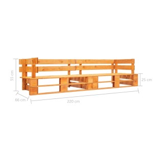 VidaXL Garten-Palettensofa 2-Sitzer, honigbraun, aus Holz. Gartenbank im Paletten-Design.