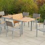 Merxx Naxos 7-tlg. Gartenmöbel-Set mit Ausziehtisch und 6 Stapelsesseln.