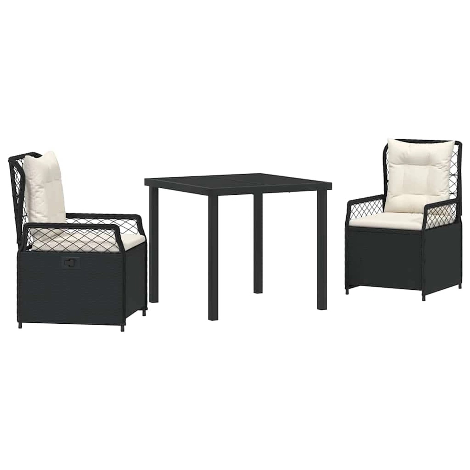 vidaXL Garten Essgruppe 3-Tlg Schwarz Poly Rattan 3380981 günstig online kaufen