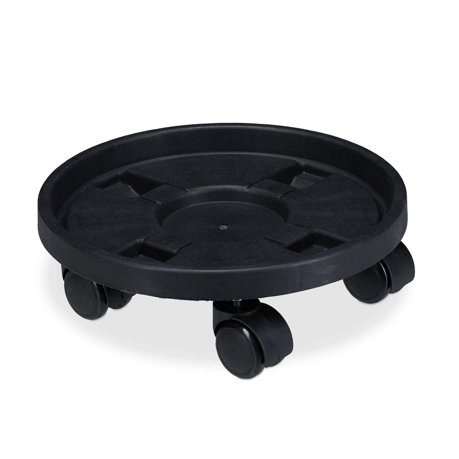 Relaxdays Pflanzenroller 2er Set Kunststoff Schwarz Mit Rollen 9,5 cm x 30 cm
