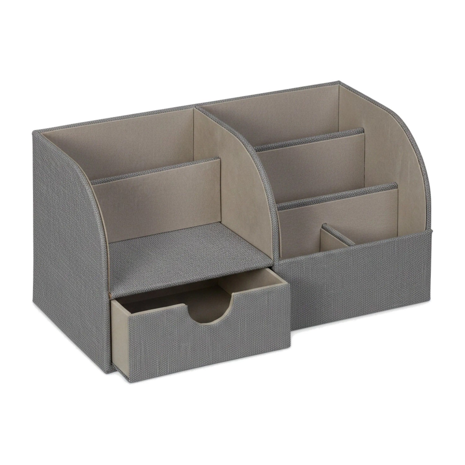 Relaxdays Schreibtisch Organizer MDF Grau Mit Schublade 14,5 cm x 28 cm x 14,5 cm 570 g