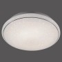 Weiße, runde LED-Deckenleuchte Lolasmart-Jupi mit Sternenhimmel-Optik, app-steuerbar, Durchmesser 59 cm.