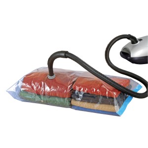 Wenko Vakuum Aufbewahrungssystem 2er-Set (90x56cm) mit Staubsauger zum platzsparenden Aufbewahren von Textilien.