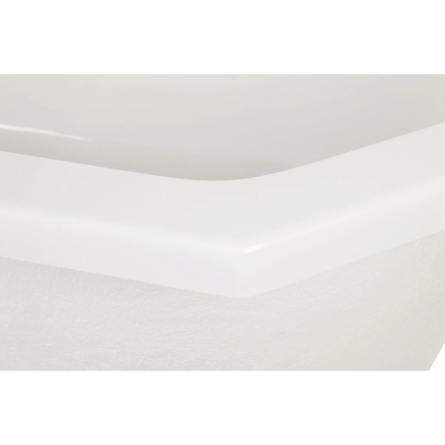 Detailaufnahme der sechseckigen Calmwaters Acryl Badewanne Exclusive, Duowanne 190x90 cm.