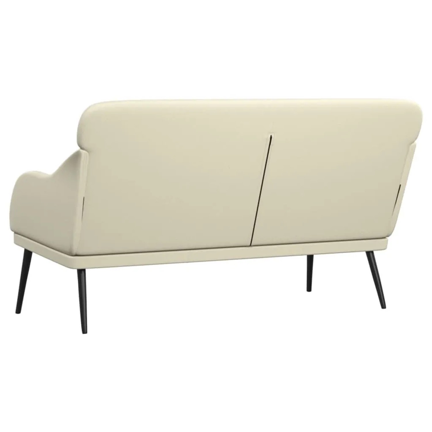 Cremefarbene vidaXL Sitzbank aus Kunstleder, Rückansicht. Ideal als Schuhbank.
