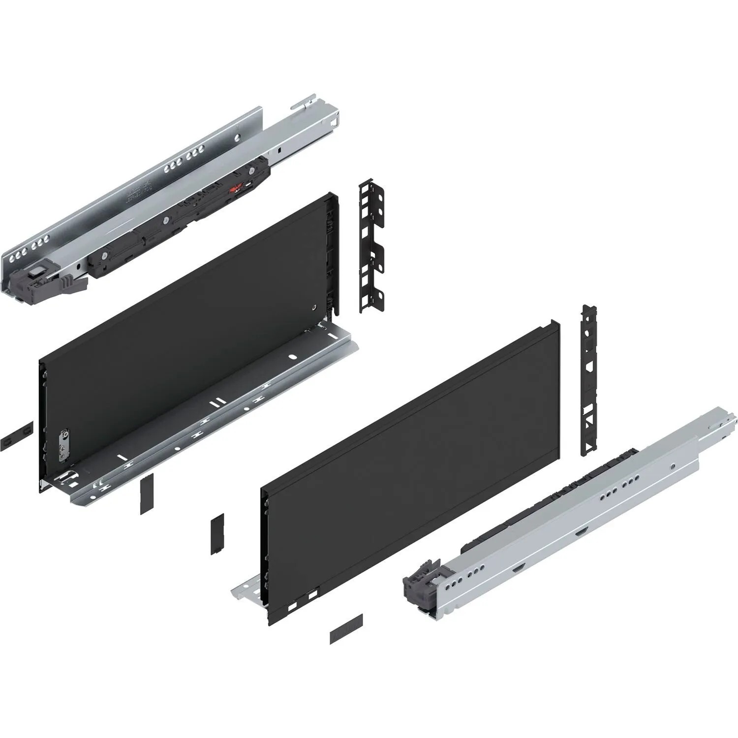 Blum Legrabox Pure Set Höhe C Tip-On Vollauszug 450 mm 70 kg Carbonschwarz 1 Paar