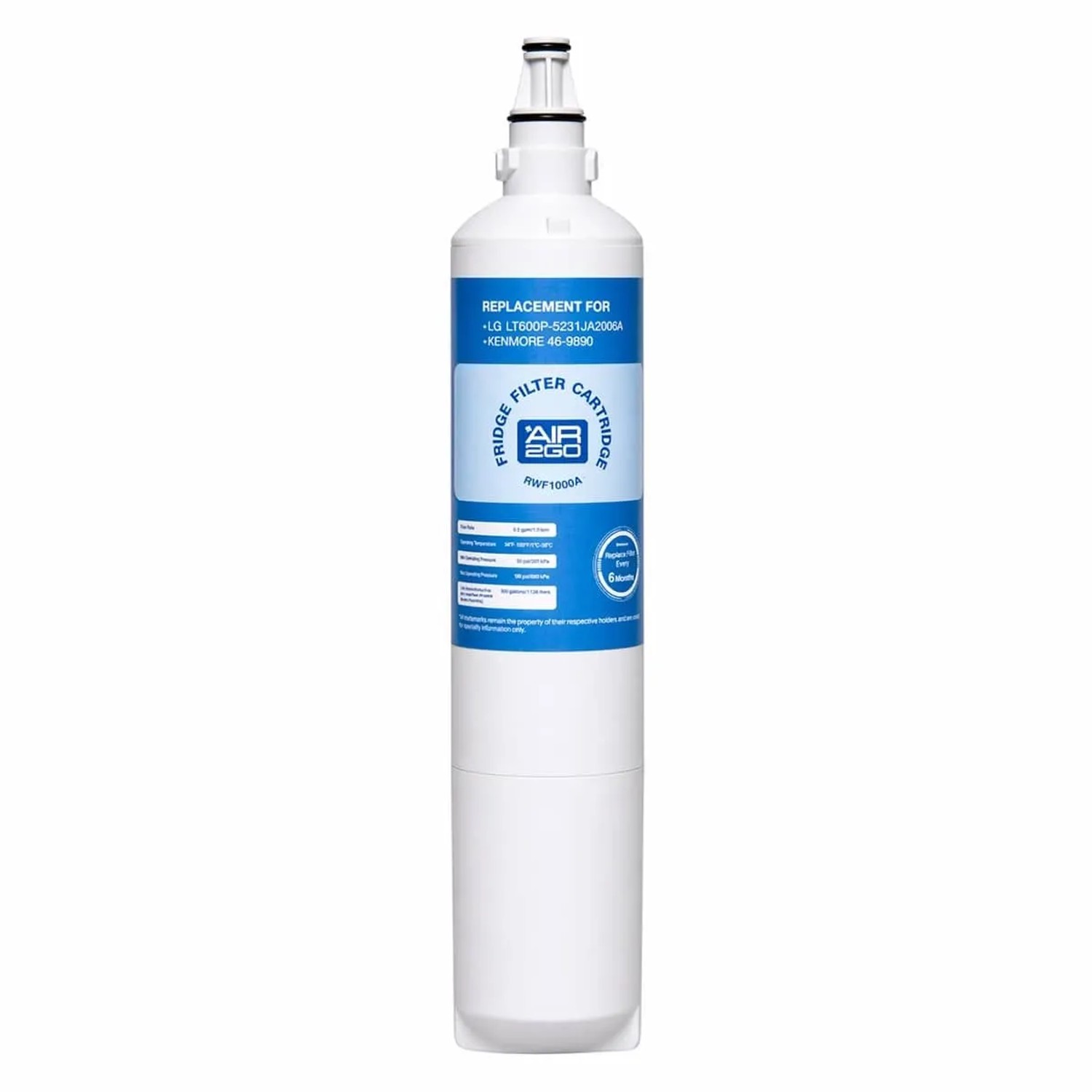 AIR2GO Wasserfilter für LG 5231JA2006B und 5231JA2006A und LT600P