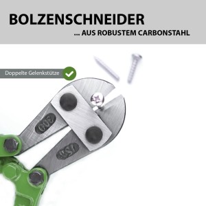 TRUTZHOLM Bolzenschneider 315mm schneidet Schraube. Zange mit grünen Griffen.