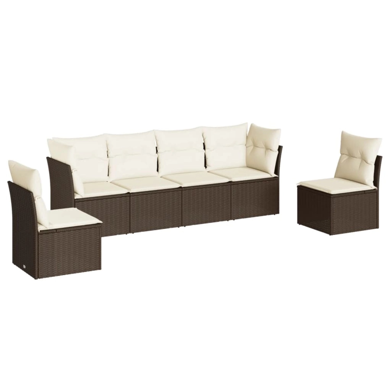vidaXL 6-Tlg Garten-Sofagarnitur mit Kissen Braun Poly Rattan 3249212 günstig online kaufen
