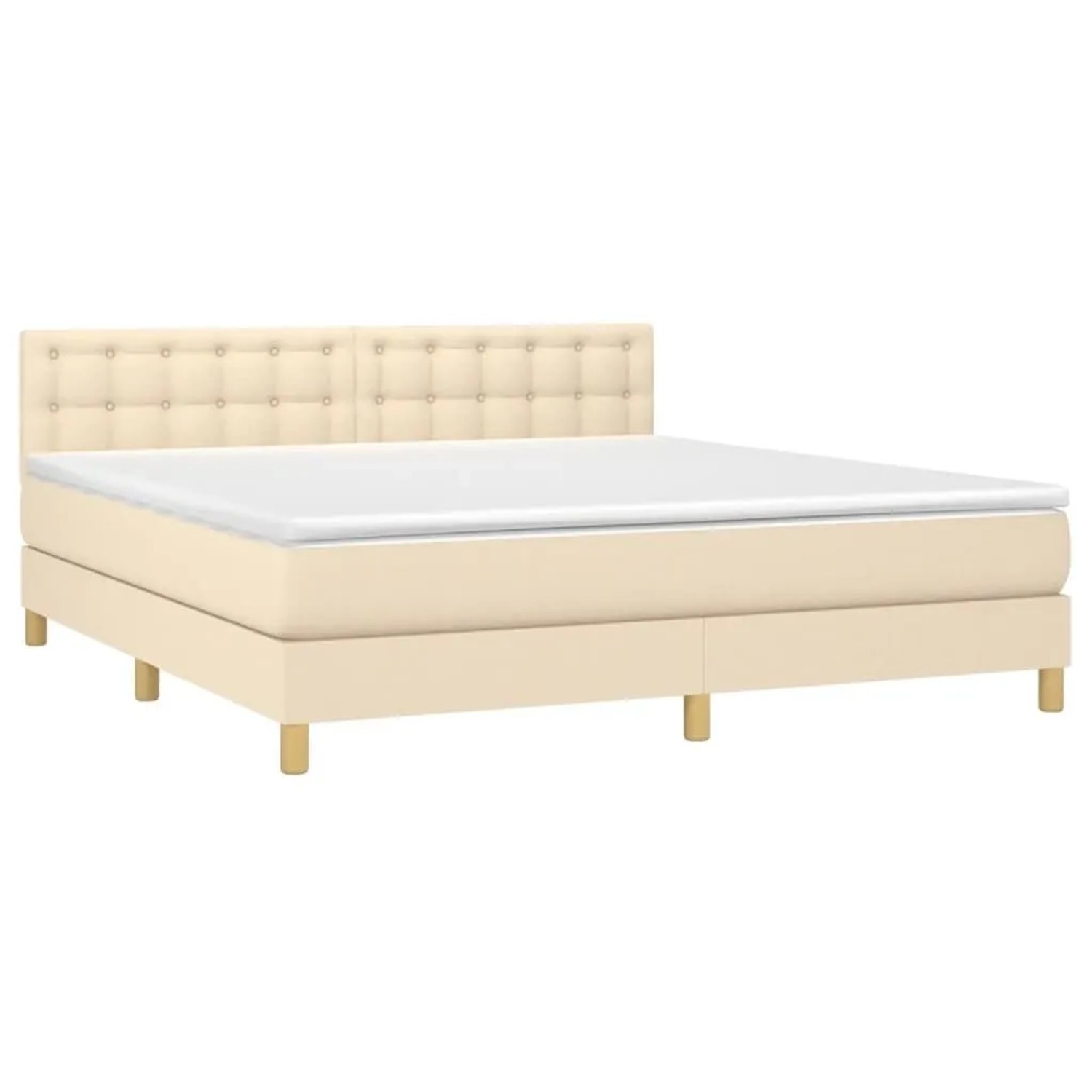 vidaXL Boxspringbett mit Matratze Creme 160x200 cm Stoff 3140950 günstig online kaufen