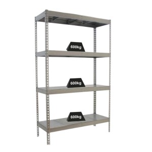 Verzinktes PROREGAL Schwerlastregal Metal Beast Four, 200x180x45 cm, Fachlast 600 kg.