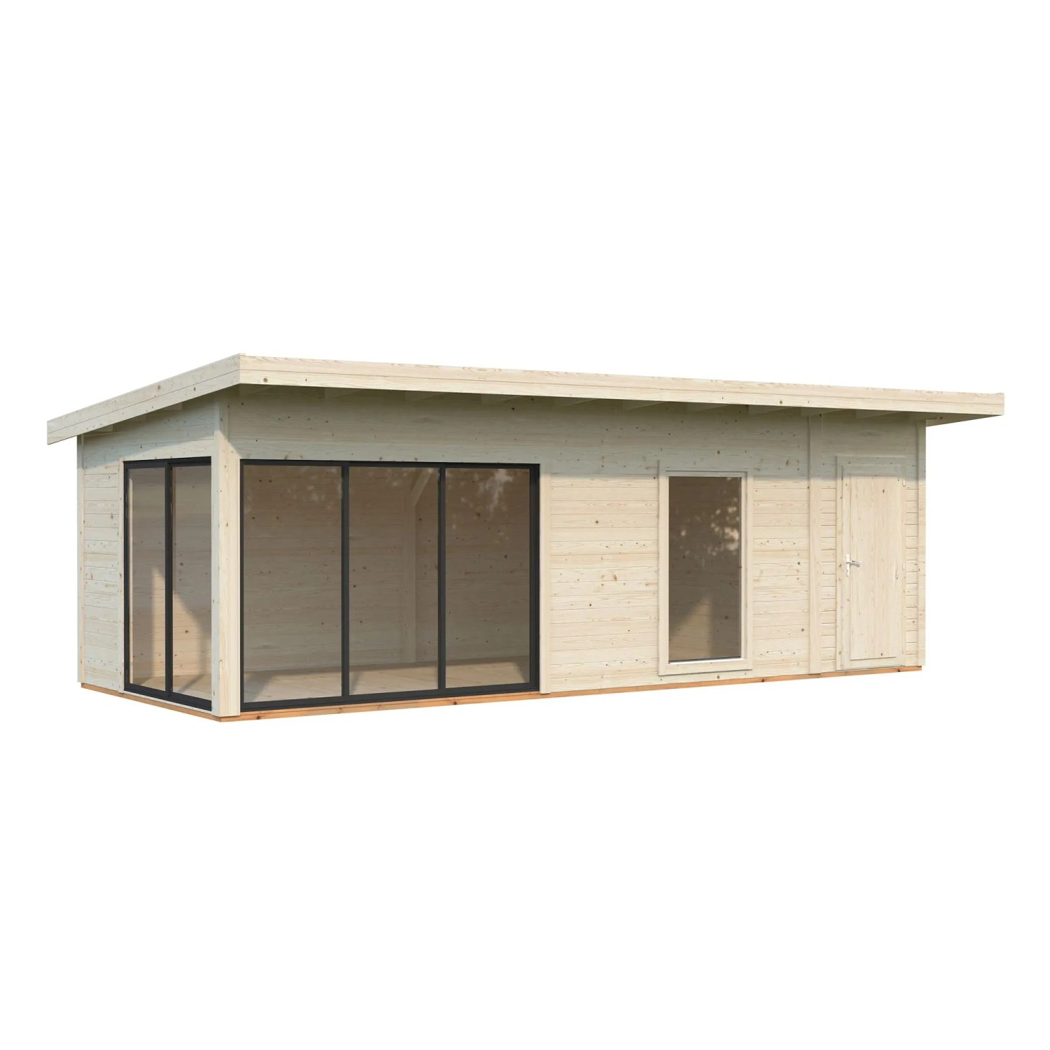 Palmako Holz-Gartenhaus Andrea Slide Pultdach Tauchgrundiert 735 cm x 300 cm