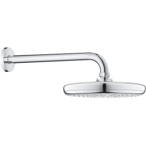 Grohe Tempesta 210 Kopfbrauseset in Chrom mit Brausearm für die Dusche.