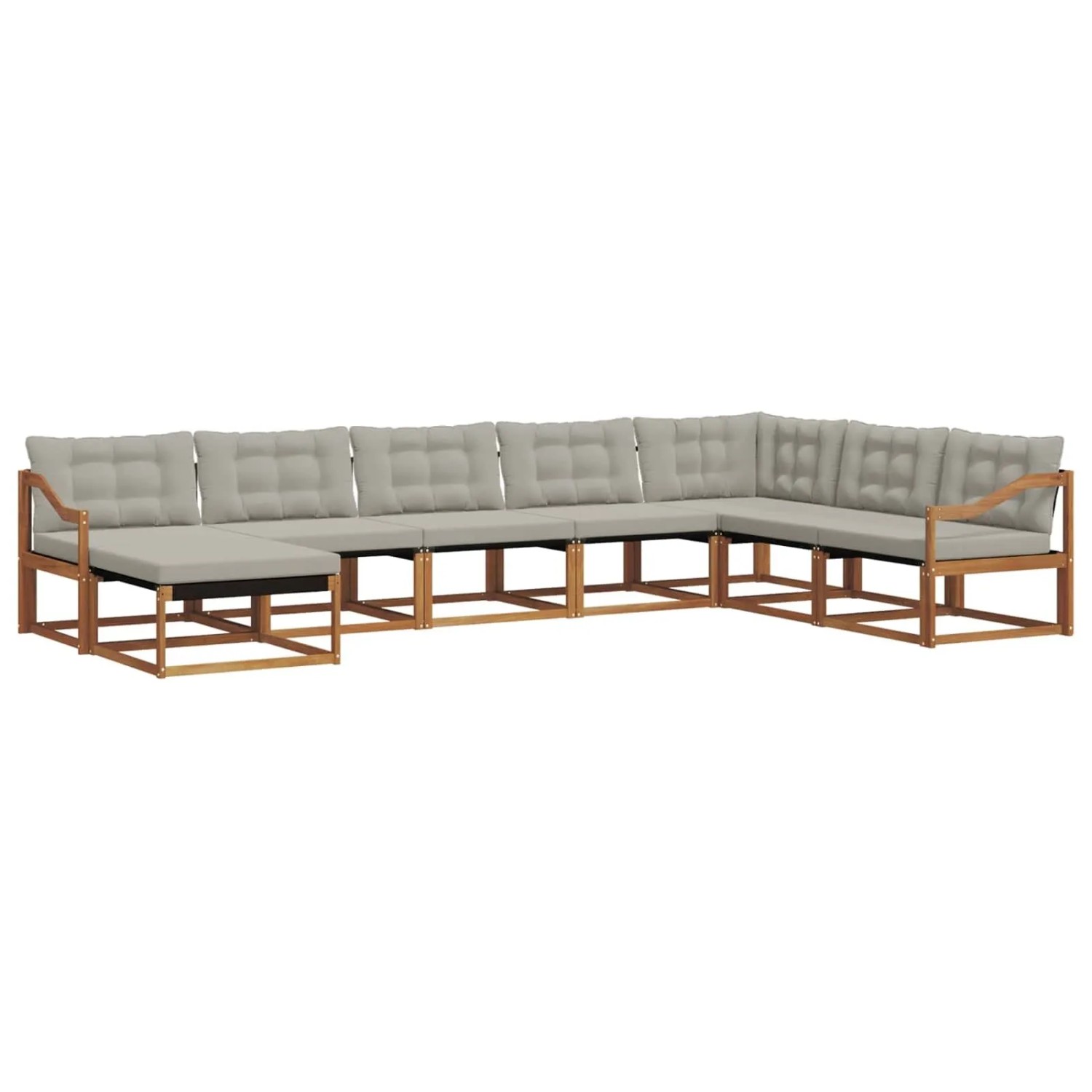 vidaXL Outdoor-Sofagarnitur mit Kissen 8-Tlg Natur und Hellgrau 3369754