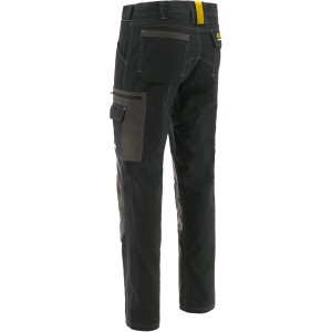 Cat Bundhose Essential, schwarz, Größe 32x30, mit Taschen und Knieverstärkung.