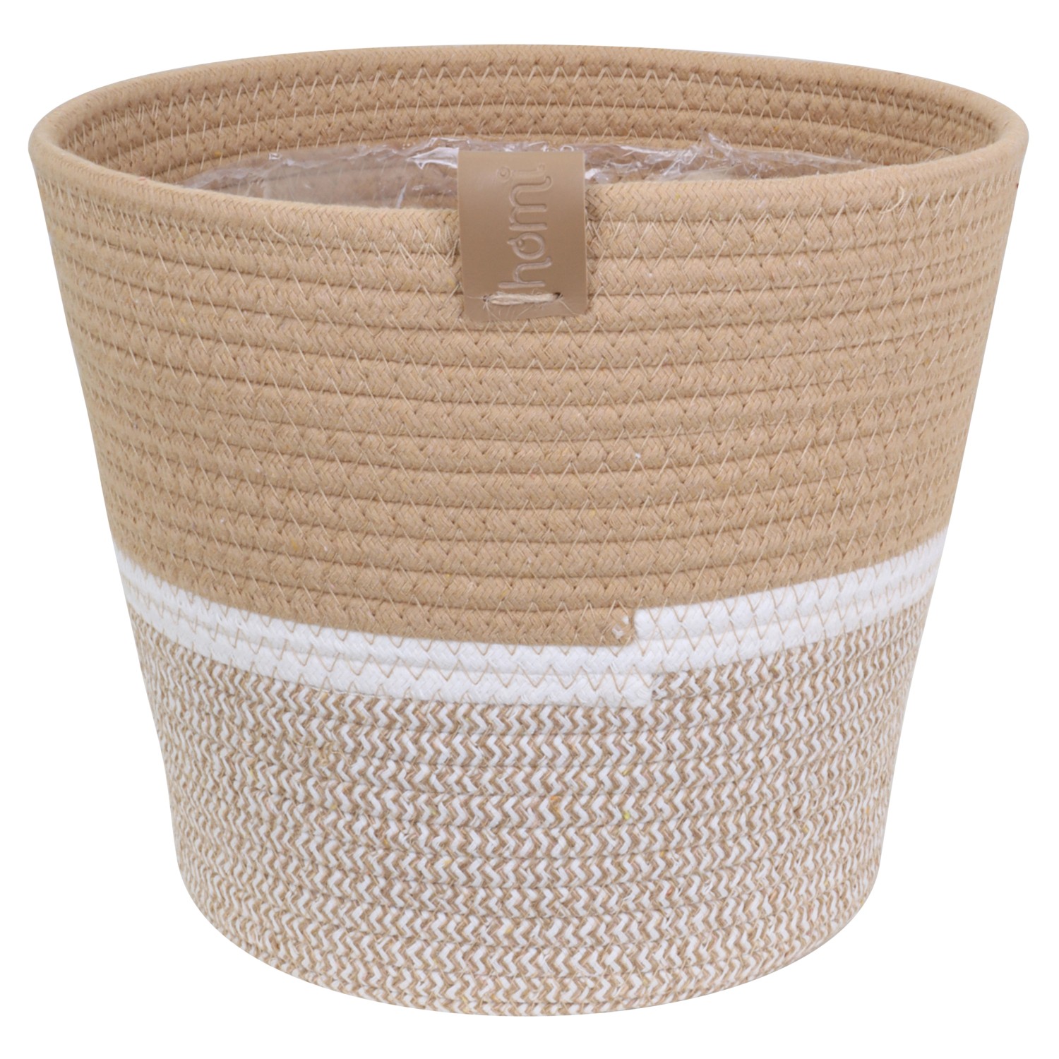 A.H.G. Baumwollkorb Homi-Logo inkl. Polybeutel Ø 26 cm x 24 cm Natur-Weiß-Beige