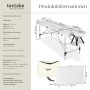 Tectake 2 Zonen Massageliege Breite 60 cm Polsterung 4 cm Inklusive Tragetasche 205 x 60 x 89 cm Weiß_6