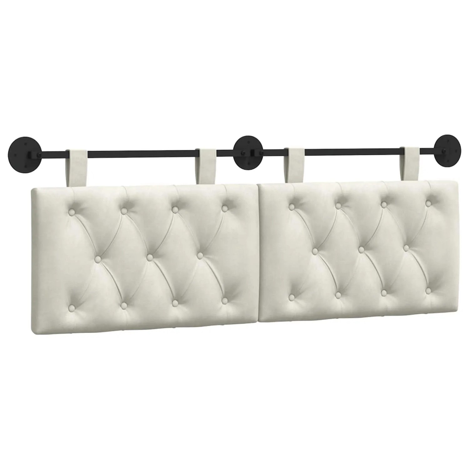 vidaXL Hängevorderseite Wandmontiert Creme 150 x 55 x 7 cm Samt 42032145