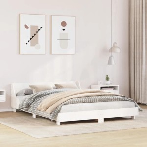 vidaXL Massivholzbett ohne Matratze Weiß 160x200 Kiefernholz 850723