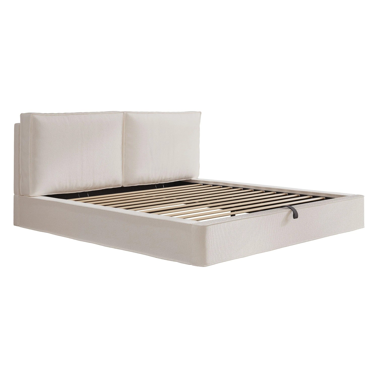 Merax Polsterbett 180x200 cm Stauraumbett Bouclé Beige