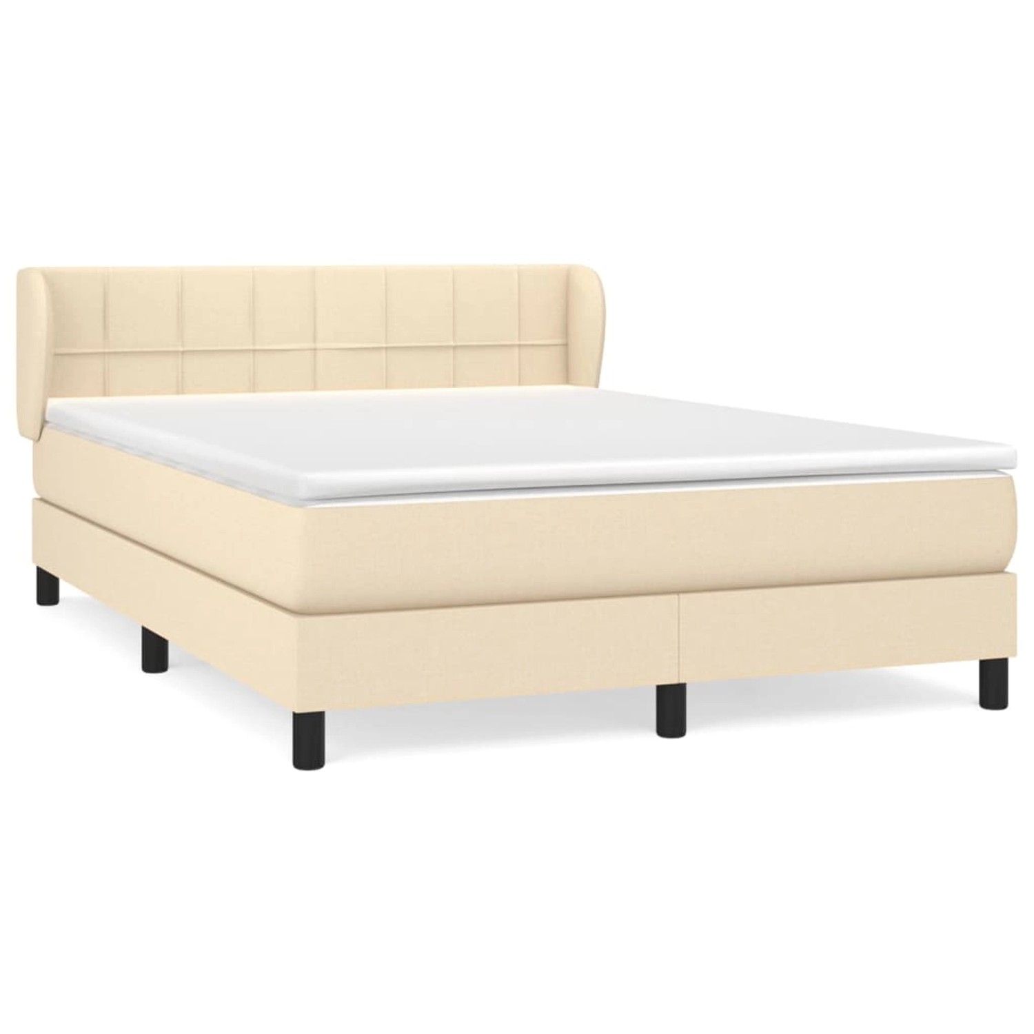 vidaXL Boxspringbett mit Matratze Creme 140x200 cm Stoff 3126250 günstig online kaufen