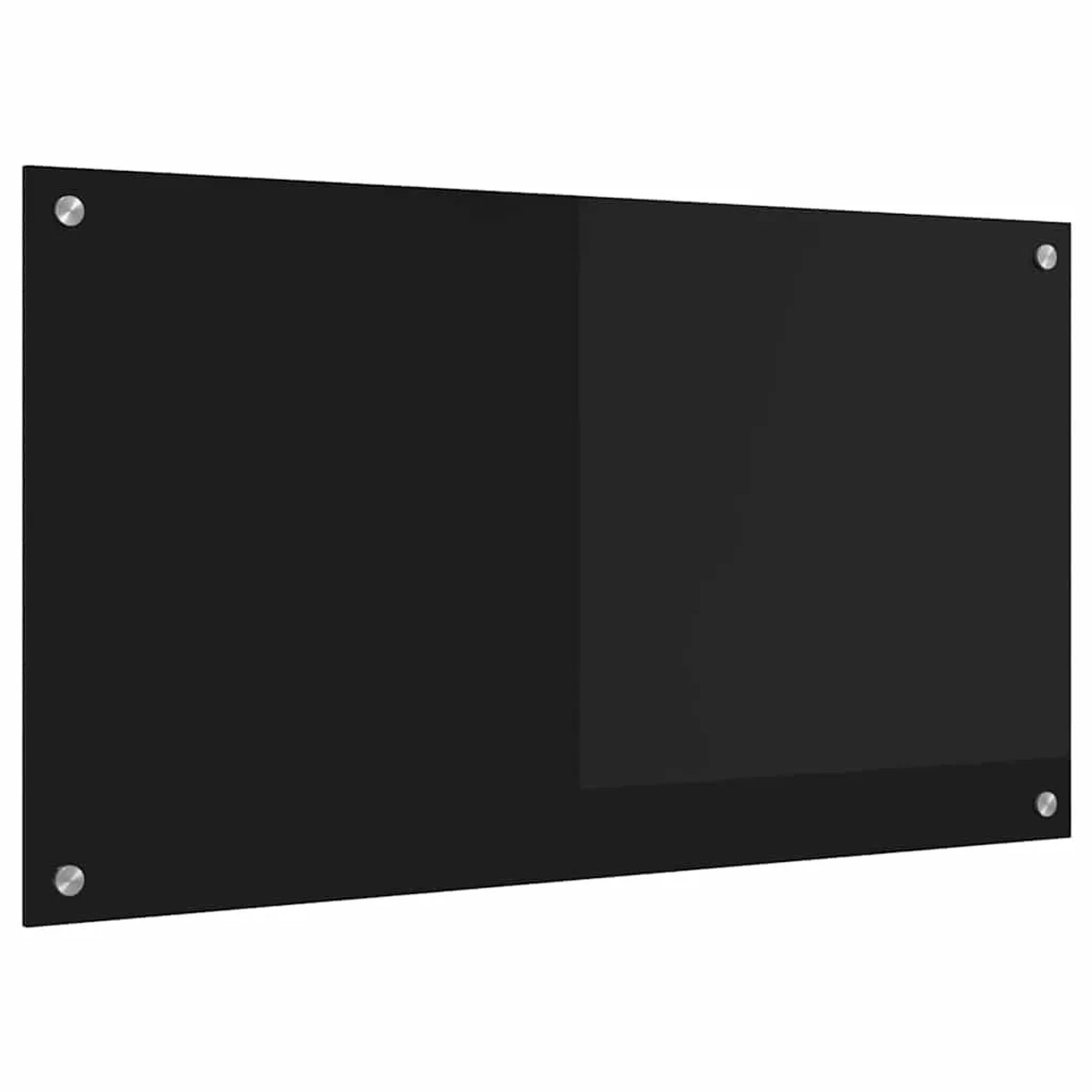 vidaXL Küchenrückwand Schwarz 90 x 50 cm Gehärtetes Glas 42018039