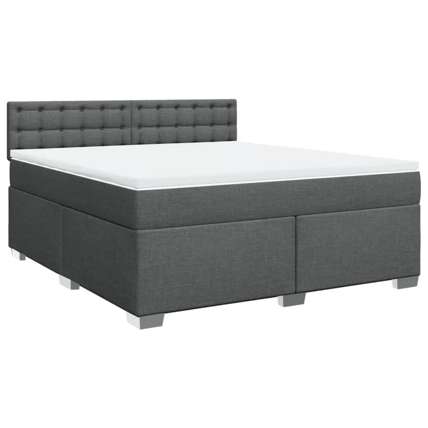 vidaXL Boxspringbett mit Matratze Dunkelgrau 180x200 cm Stoff 3288282