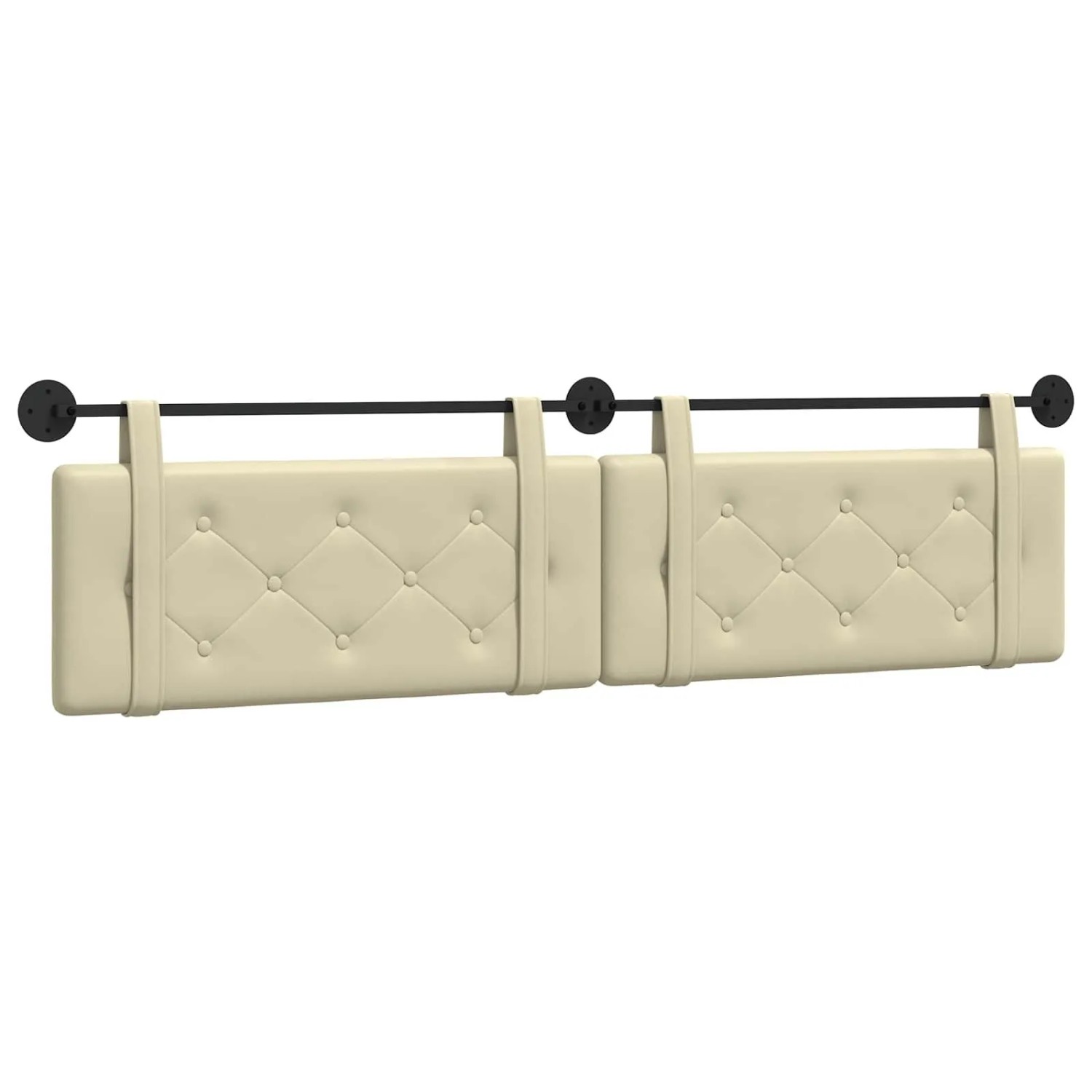 vidaXL Hängevorderseite Wandmontiert Creme 210 x 55 x 5 cm Kunstleder 42031759